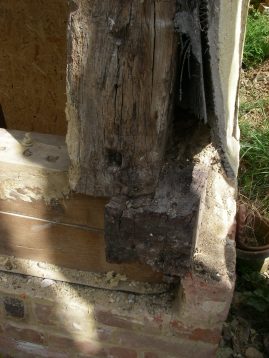 The corner post needed tying in better to the sole plate