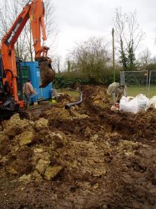 Excavating for the power cable, early 2009.