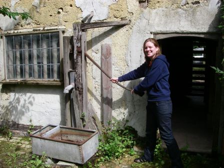 Georgia at the pump,which worked. Was probably inside the lean to. Pump removed for repair.