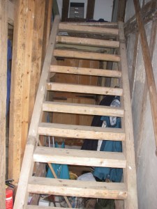 Pine staircase, later replaced with oak