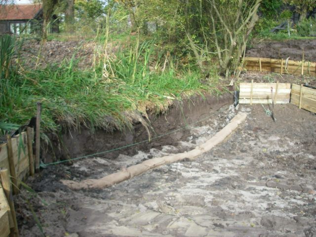 The grey, chalky pond clay makes a great building material