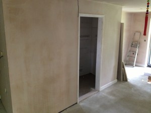 Modern plasterboard and plaster skim inside