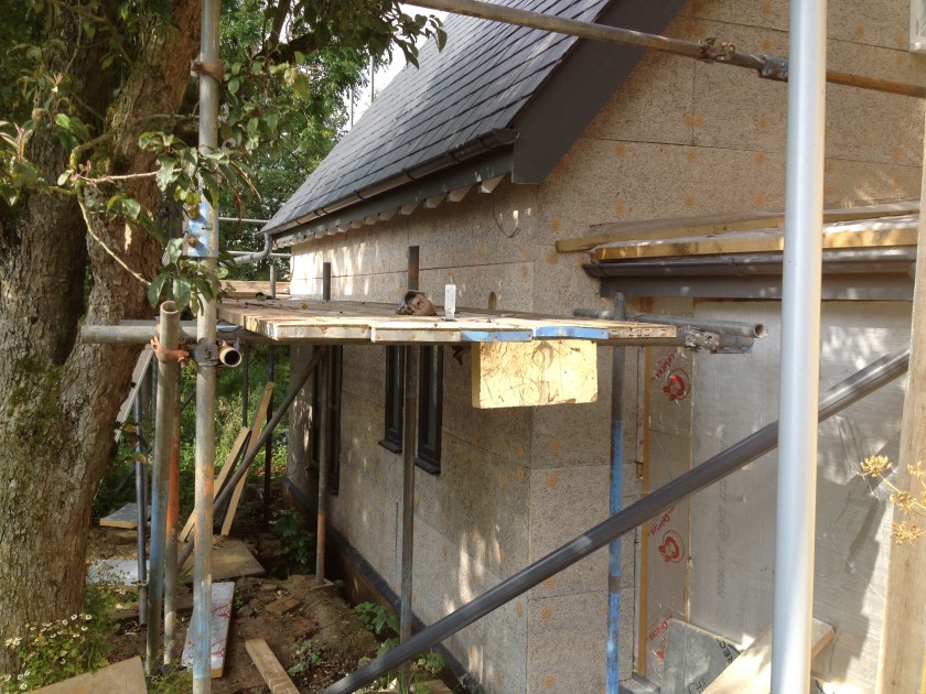 A clser look at the Savolit boards - excellent alternative to laths for plastering and also an insulator,