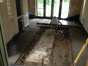 Andrew screeding the floor