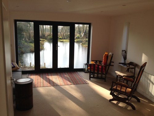 Looking down the pond