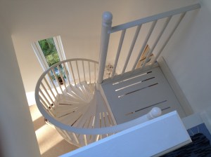 Looking down the stairs